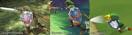 Wii「ゼルダの伝説 スカイウォードソード」（The Legend of Zelda Skyward Sword）、Wii、GC「ゼルダの伝説 トワイライトプリンセス」、GC「ゼルダの伝説 風のタクト」の３つの比較　２