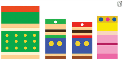 スーパーマリオのクッパ、ルイージ、マリオ、ピーチをシンプルに表現