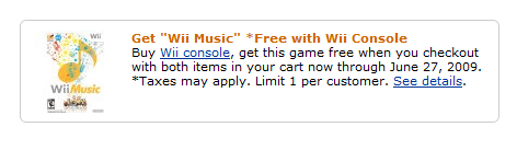 米Amazonで、Wiiミュージックがタダで貰えるキャンペーン
